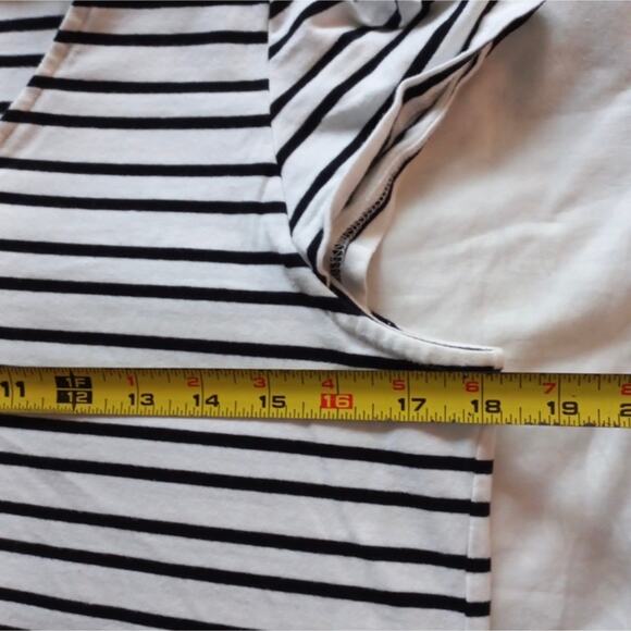 SheIn Cap Sleeves Striped Dress Shirt V Neck Size Small - Picture 6 of 11